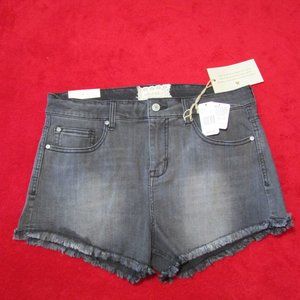 Alter'd State Hendrix Cut Off Jean Shorts - Distressed Faded Black Gray